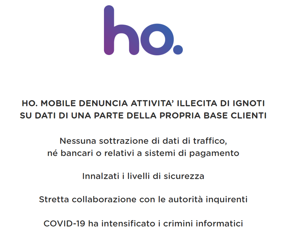 comunicato ho mobile