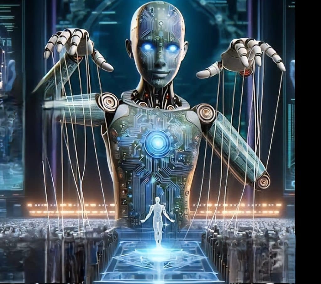 Rappresentazione di Policy Puppetry: un’AI marionettista controlla figure umane tramite fili digitali