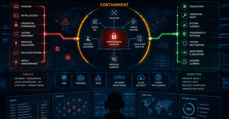 Cybersecurity e Incident Response: rilevazione, containment, analisi e recovery di un incidente informatico