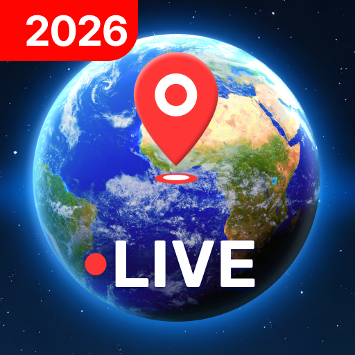 Globo terrestre con segnaposto di mappa e scritta live, immagine simbolo del caso Google Earth e dei deepfake satellitari